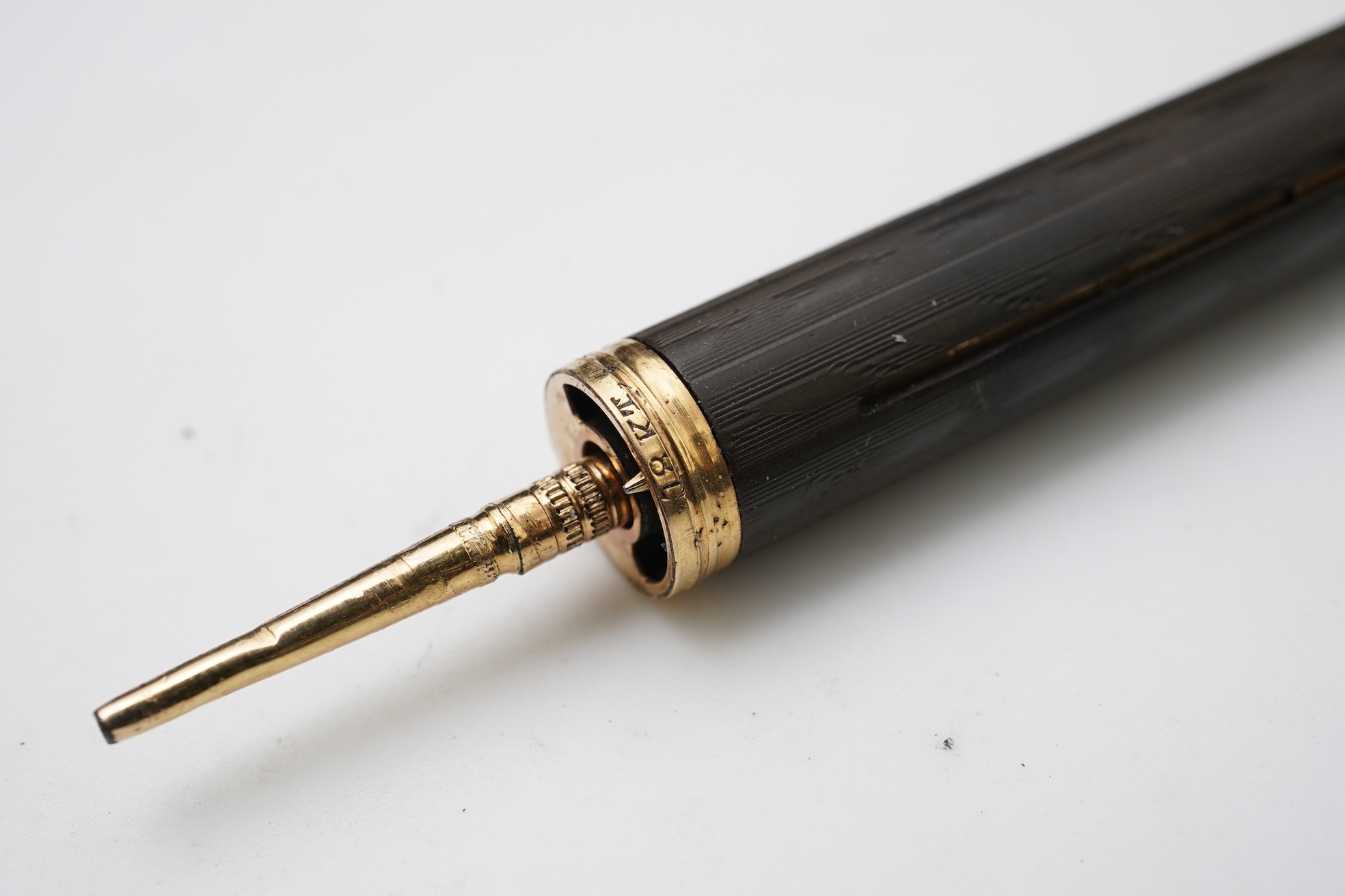 A rolled gold mechanical fountain pen/pencil, Aikin Lambert & Co., late 19th century